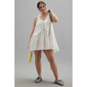 Daily Practice Anthropologie Spring Fling Racerback Mini Dress Ivory S 280612